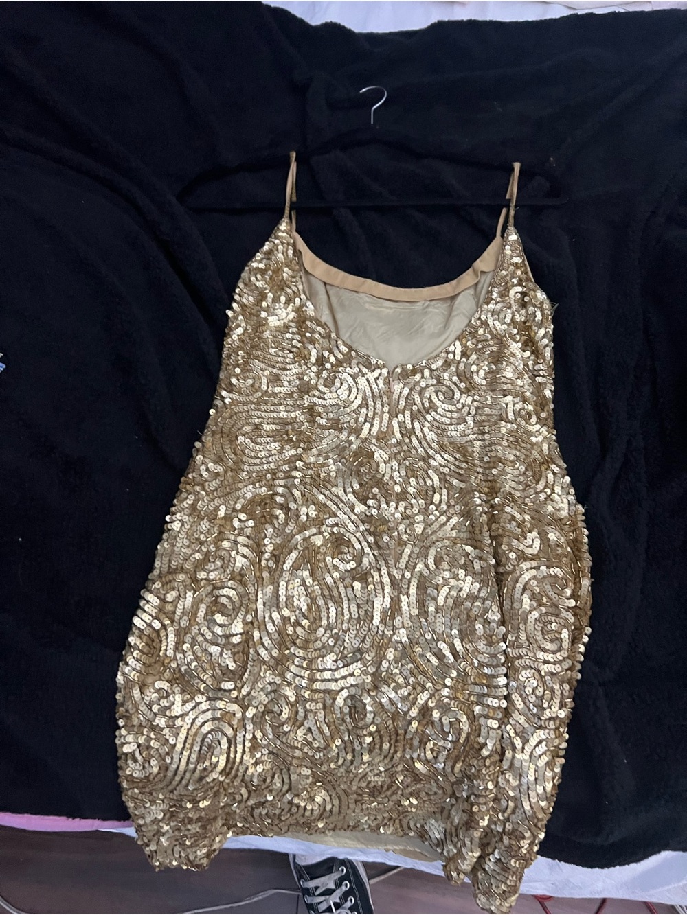 Lillie Rubin Gold Sequin Cami Top